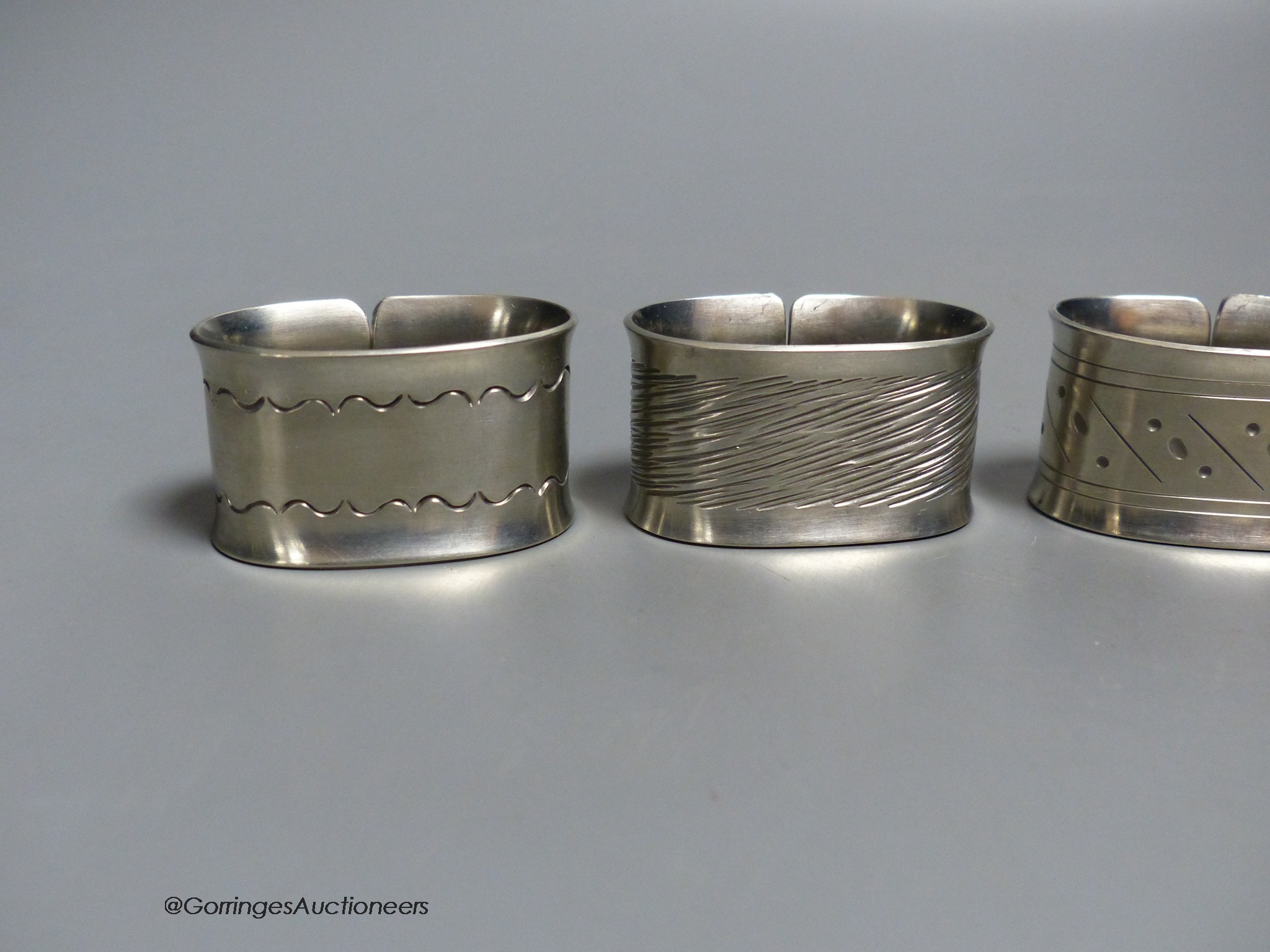 A boxed set of four Georg Jensen napkin rings